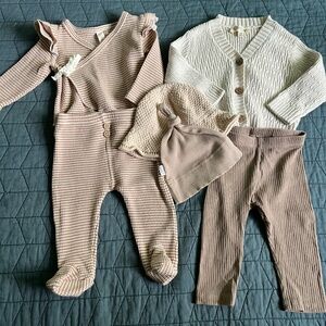 Beige 6-9 month Girl Set